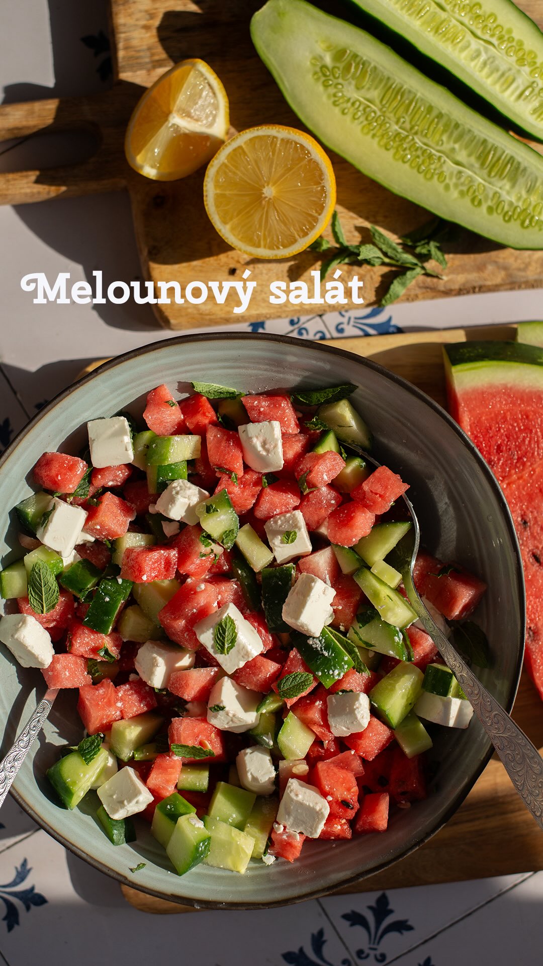 Melounovo-okurkový salát. 🍉🥒

➡️Nakrájejte meloun a okurku na kostičky, přidejte balkánský sýr, fetu nebo Lučinu salátovou, čerstvou mátu a citronovou šťávu. Všechno promíchejte a podávejte pořádně vychlazené. 

➡️Pro další jednoduché recepty mě sledujte @ceskazceska ♥️

#recepty #rychlerecepty #recept #meloun